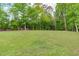 Expansive, green backyard surrounded by tall trees, offering a serene and private outdoor space at 401 Brinkman Ct, Raleigh, NC 27614