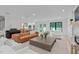 Inviting living room with a fireplace, comfortable seating, and seamless flow to the kitchen at 401 Brinkman Ct, Raleigh, NC 27614