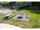 Aerial view of the community picnic area with charcoal grill at 4711 Buttonbush Dr, Durham, NC 27712