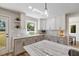 Kitchen featuring stone counter tops, tile backsplash, stylish cabinets, and stainless steel sink at 106 Circle Dr, Mebane, NC 27302