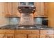 Close up of a modern kitchen with granite countertops and custom backsplash at 116 Hibiscus Dr, Clayton, NC 27527