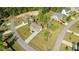 Aerial view of a home with a well-kept yard in a quiet, tree-lined neighborhood at 130 Hilldebrant Dr, Franklinton, NC 27525
