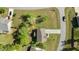 Aerial perspective of a home showcasing a long driveway and a nicely landscaped yard at 130 Hilldebrant Dr, Franklinton, NC 27525