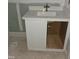 Bathroom featuring a white vanity with quartz countertops, bronze faucet and white single sink at 15 Independence Dr, Smithfield, NC 27577