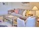 Close-up of a sofa in a comfortable living room at 19 Sangre De Cristo Dr, Durham, NC 27705