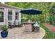 Outdoor patio with a built-in stone bar, grill, and ample seating space at 2637 Forestbluff Dr, Fuquay Varina, NC 27526