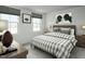 Cozy bedroom with a plaid comforter and natural light at 294 N Coral Bells Way, Four Oaks, NC 27524