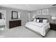 Spacious main bedroom with neutral colors, stylish furniture, and ensuite bathroom access at 294 N Coral Bells Way, Four Oaks, NC 27524