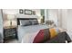 Comfortable bedroom with a large bed, stylish side tables, and a decorative blanket at 304 Channel Cove Dr, Holly Springs, NC 27540