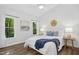 Bright bedroom featuring hardwood floors, light walls and two windows for lots of natural light at 308 Hassellwood Dr, Cary, NC 27518