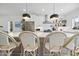 Bright kitchen features white cabinetry, a large island with barstool seating, and modern pendant lighting at 310 Georgetown Rd, Raleigh, NC 27608