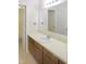 Bathroom vanity with large mirror, sink, ample counter and cabinet space at 403 Gooseneck Dr # A-1, Cary, NC 27513