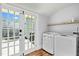 Practical laundry room with modern appliances and access to an outdoor deck through french doors at 501 Mallard Ave, Durham, NC 27701