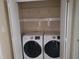 Closet laundry room with two new, front-loading appliances at 725 Van Thomas Dr, Raleigh, NC 27615