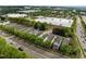 Overhead aerial view capturing the surrounding commercial and residential mix at 7829 Acc Blvd, Raleigh, NC 27617