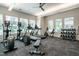 The community gym contains treadmills, elliptical machines, free weights, and stationary bikes at 825 Flower Manor Dr, Wendell, NC 27591
