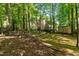 View of the home from the backyard featuring mature trees and shade at 102 Treadwell Ct, Cary, NC 27513