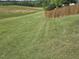 Expansive backyard with lush lawn and partial wood fence, offering plenty of space at 1202 Lexington Ridge Ln, Apex, NC 27502