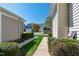 Landscaped walkway between houses with views to other nearby homes in a residential community at 1322 Regulator St, Raleigh, NC 27603