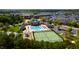 An aerial view of the community pool, tennis court, playground and recreation area at 1322 Regulator St, Raleigh, NC 27603