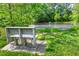Scenic community pond with a fountain and a bench nearby offering residents a peaceful retreat at 15 White Spruce Ct, Durham, NC 27703