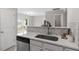 Updated kitchen with stainless steel appliances and quartz countertops at 197 Scranton Ct, Cameron, NC 28326