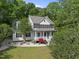 Beautiful two-story home with a covered front porch surrounded by lush greenery at 204 Black Forest Dr, Clayton, NC 27527