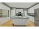 Open kitchen with white cabinets and stainless steel appliances at 204 Black Forest Dr, Clayton, NC 27527