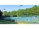 Outdoor tennis courts surrounded by lush trees and green space at 204 Flint Point Ln, Holly Springs, NC 27540