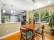 Cozy dining area with hardwood floors, adjacent to the kitchen and bathed in natural light at 2128 Watkins St, Raleigh, NC 27604
