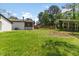 Spacious backyard featuring a well-kept lawn, screened-in porch and white gazebo, perfect for outdoor enjoyment at 226 Smith Dr, Durham, NC 27712