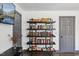Built-in bookshelf next to a gray door at 226 Smith Dr, Durham, NC 27712