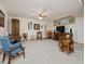 Large basement featuring carpeted floor, wooden furniture, and ambient lighting at 3009 Pleasant Hill Church Rd, Siler City, NC 27344