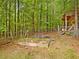 Raised garden bed with gate and wooded area in the backyard at 3009 Pleasant Hill Church Rd, Siler City, NC 27344