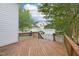 Beautiful backyard deck with a view of the neighborhood at 403 Brookgreen Dr, Chapel Hill, NC 27516