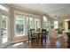 Cozy breakfast nook with bright windows offering views of the landscaped backyard at 4101 John S Raboteau Wynd, Raleigh, NC 27612