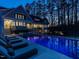 Spacious backyard featuring pool with hot tub, patio, grassy area, and landscaping at 464 Rosemont Dr, Durham, NC 27713