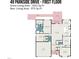 First floor plan layout with room dimensions and square footage at 49 Parkside Dr, Lillington, NC 27546