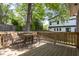 Back deck featuring a table and chairs, perfect for relaxing and enjoying the outdoor scenery at 507 Canal St, Durham, NC 27701