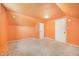 This bedroom has unique architecture and neutral carpet at 510 May St, Gibsonville, NC 27249