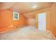 This bedroom has unique architecture and neutral carpet at 510 May St, Gibsonville, NC 27249