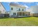 Back exterior view of home with a screened-in porch and fenced yard at 5172 Copain Cove, Fuquay Varina, NC 27526