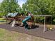 Expansive wooden playground with multiple slides, swings, and climbing features, perfect for outdoor fun at 5240 Holly Ridge Farm Rd, Raleigh, NC 27616