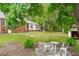 Backyard with a patio set and lush greenery at 615 Beaver Creek Rd, Apex, NC 27502