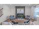 A cozy living room with modern fireplace and comfortable seating invites relaxation and conversation at 76 Arlie Ln, Lillington, NC 27546