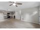 Inviting open-concept living area with updated appliances and gray cabinetry at 804 Harper Rd, Hillsborough, NC 27278