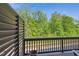View from the balcony overlooking lush green trees under a blue sky at 805 Winter Meadow Dr, Wake Forest, NC 27587