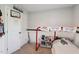 This bedroom is decorated with a hockey theme and has a lot of natural light at 805 Winter Meadow Dr, Wake Forest, NC 27587