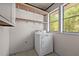 Laundry room with new washer, shelf, and window at 901D Gibson Rd, Mebane, NC 27302