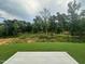 Backyard with lush lawn and view of greenbelt with mature trees at 1252 Randwick Vly Ct, Zebulon, NC 27597